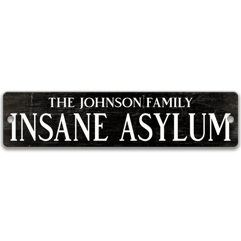 Insane Asylum Personalized Family Sign, Halloween Sign, Custom, Creepy, Rustic, Horror Decor, Funny Family Decor, Welcome Fall Sign X-HAL032