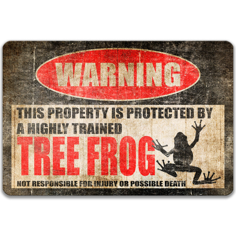 Tree Frog Sign, Tree Frog Warning, Treefrog Decor, Frog Cage Accessories, Polliwog, Tadpole, Spring-peeper, Tree Toad, Outdoor 8-HIG042