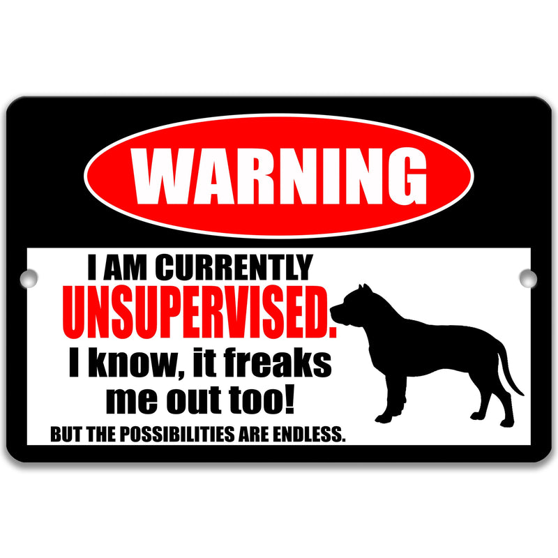 Funny Pit Bull Dog Sign No Trespassing Sign Funny Metal Sign Dog Warning Sign Beware of Dog Yard Sign Gate Sign  8-HIG046