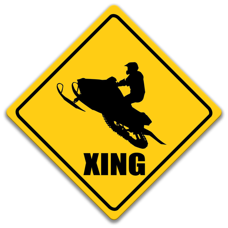 Snowmobile Sign, Snowmobile Crossing Sign, Snowmobile Decor, Snowmobile Warning Sign, Metal Snowmobile Sign, Beware of Snowmobile 8-XNG019