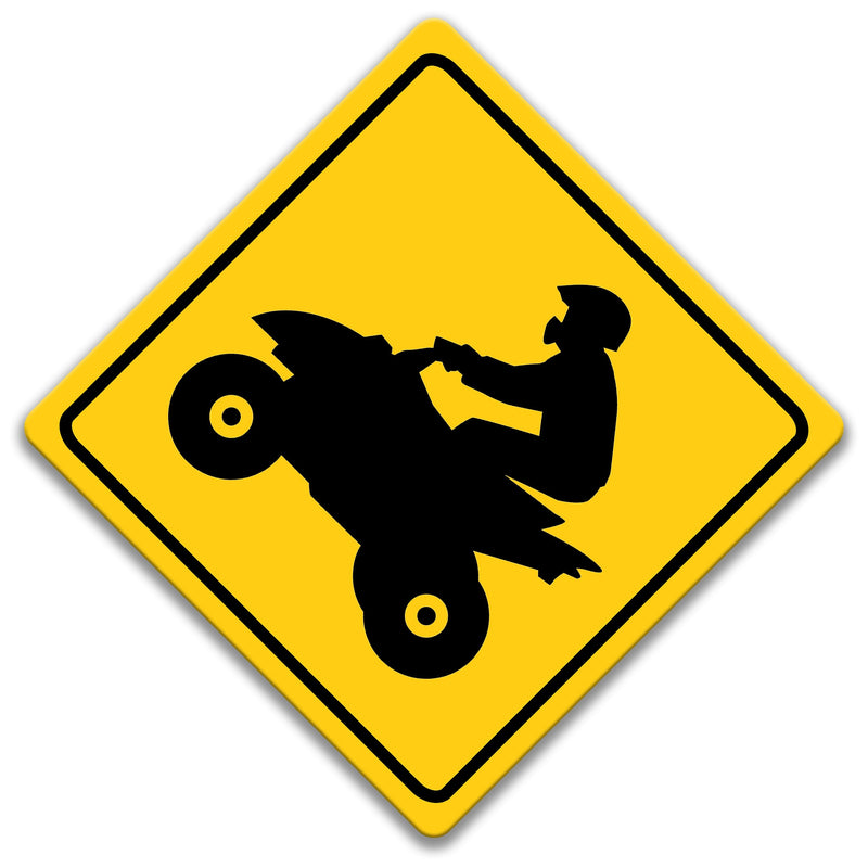 ATV Sign, ATV Crossing, ATV Decor, All Terrain Vehicle Warning Sign, Metal All Terrain Vehicle Sign, Beware of All Terrain Vehicles 8-XNG022