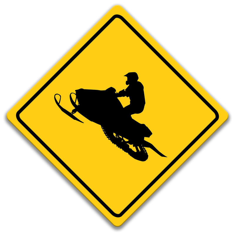 Snowmobile Sign, Snowmobile Crossing Sign, Snowmobile Decor, Snowmobile Warning Sign, Metal Snowmobile Sign, Beware of Snowmobile 8-XNG020