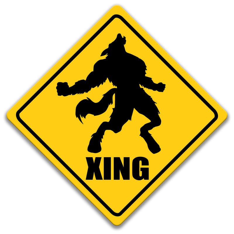 Werewolf Crossing sign, Werewolf xing Sign, Werewolf Decor, Werewolf Sign, Funny Werewolf Gift, Sign for Cabin, Legend Woods 8-XNG023