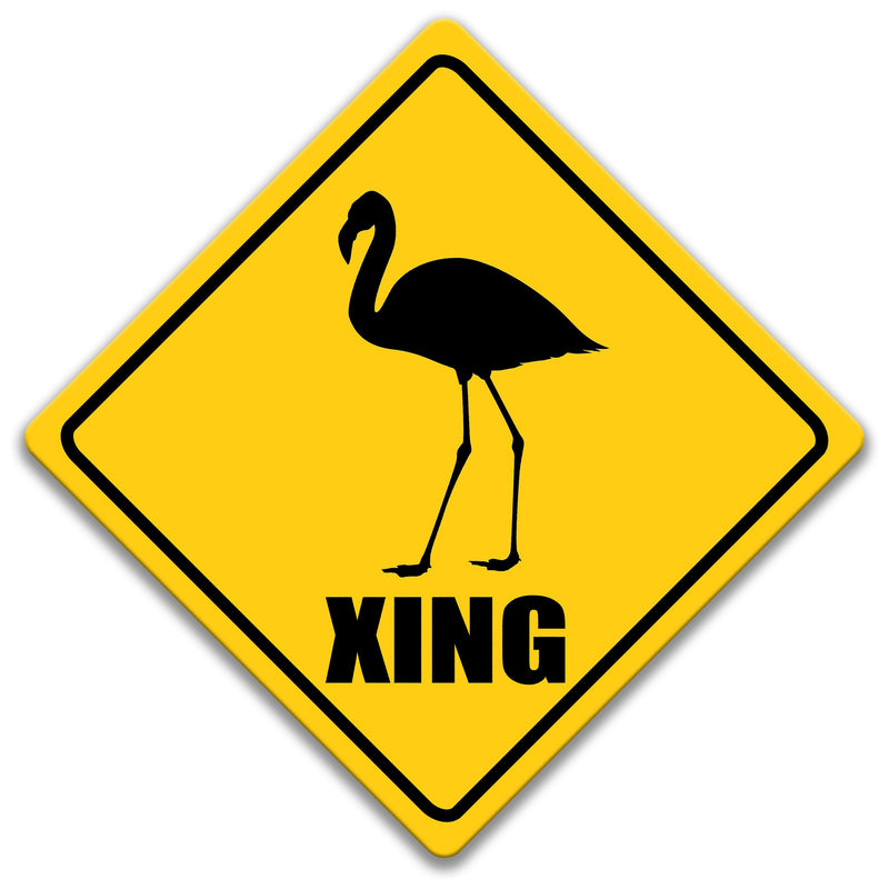 Flamingo Crossing sign, Flamingo xing Sign, Flamingo Decor, Flamingo Sign, Funny Flamingo Gift, Cabin Wildlife Sign, Wildlife Sign 8-XNG065