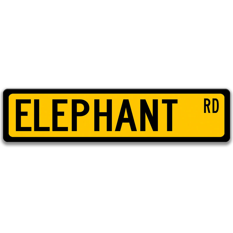 Elephant Sign, Elephant Decor, Elephant Gift, Elephant Lover Gift, Custom Elephant Owner Gift, Metal Elephant Sign 8-SSA010