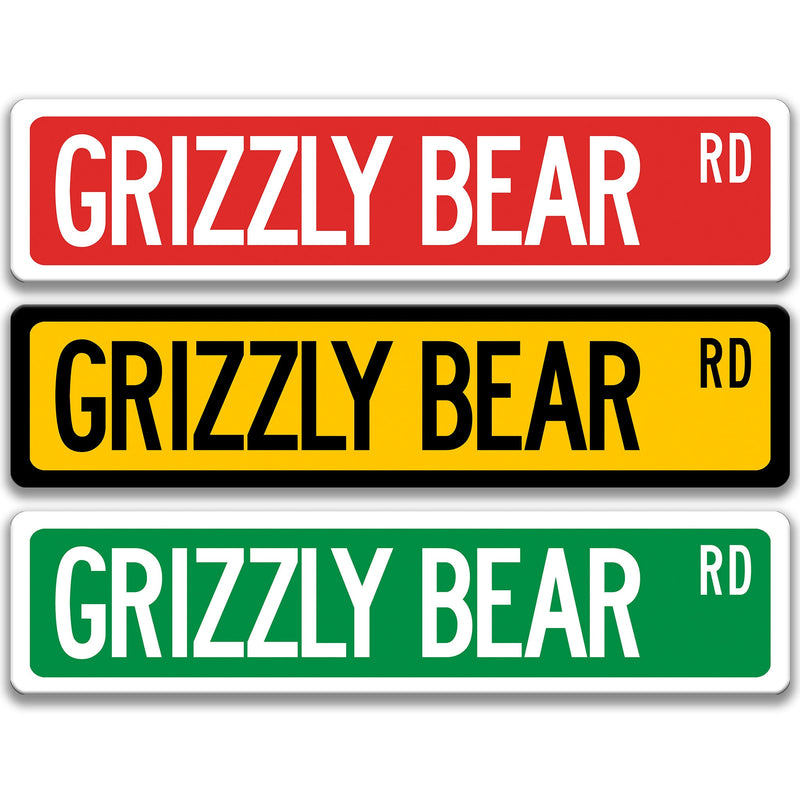 Grizzly Bear Sign, Grizzly Bear Decor, Grizzly Bear Gift, Grizzly Bear Lover, Custom Grizzly Bear Gift, Metal Grizzly Bear Sign 8-SSA016
